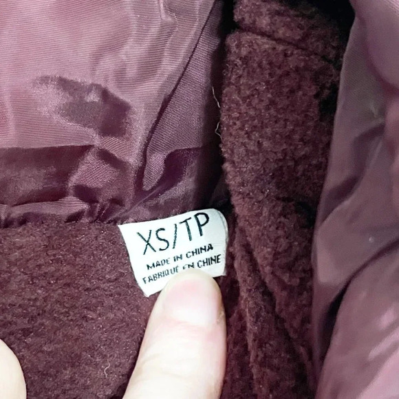 Steve Madden Merlot Long Puffer Coat Synthetic Removable Hood Women's XS NEW - Picture 11 of 13